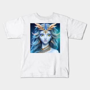 Portrait of Royal Owl Goddess Kids T-Shirt